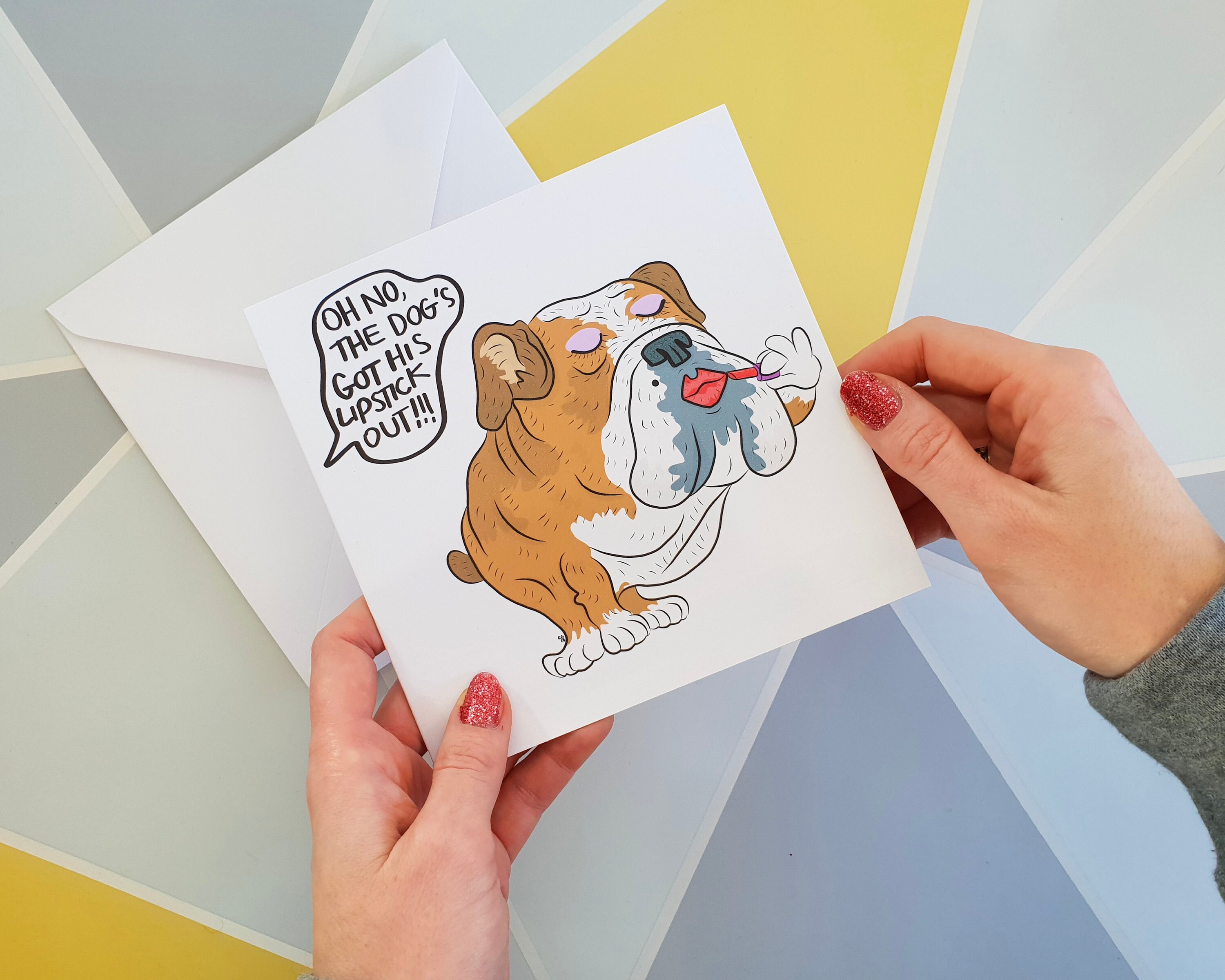 Funny Dog Card Cheeky Dog Card Dog Lipstick Hilarious Etsy