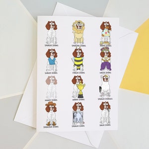 Springer Spaniel Card, Springer Spaniel Birthday Card, Springer Spaniel Gift, Springer Spaniel Owner, Cartoon Dog Card, Dog Puns, Spaniels