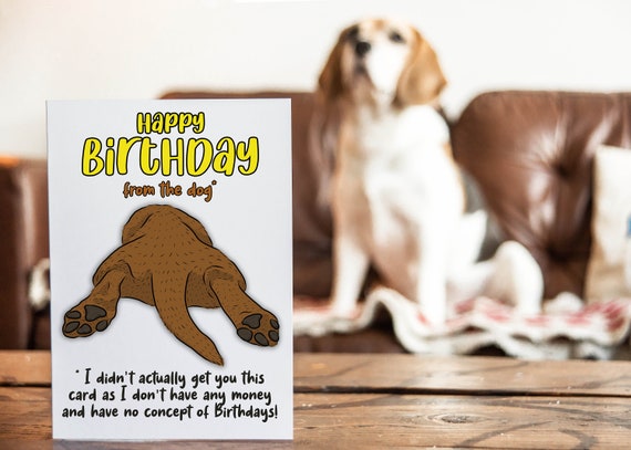 Carte Danniversaire Du Chien Joyeux Anniversaire Du Chien Etsy