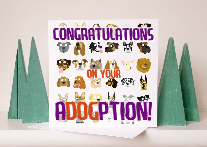 Rescue Dog Card Dog Adoption Card New Dog Card Rescue Etsy