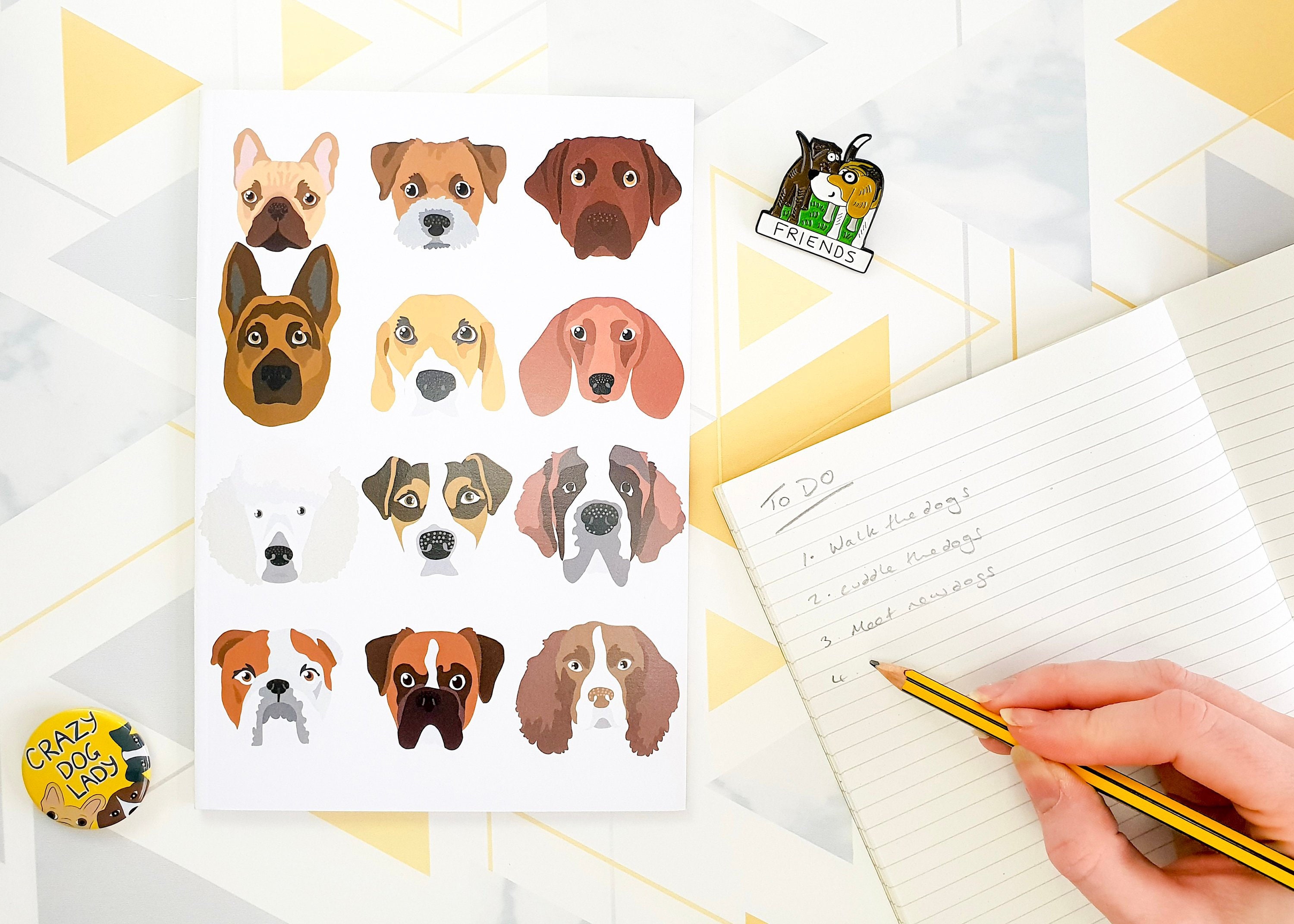 Dog Notebook Dog lover Journal Dog Breeds cute stationery Etsy