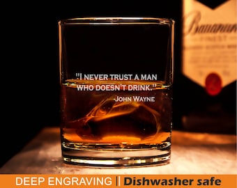 I never trust a man that doesn’t drink Wall Quote JOHN WAYNE