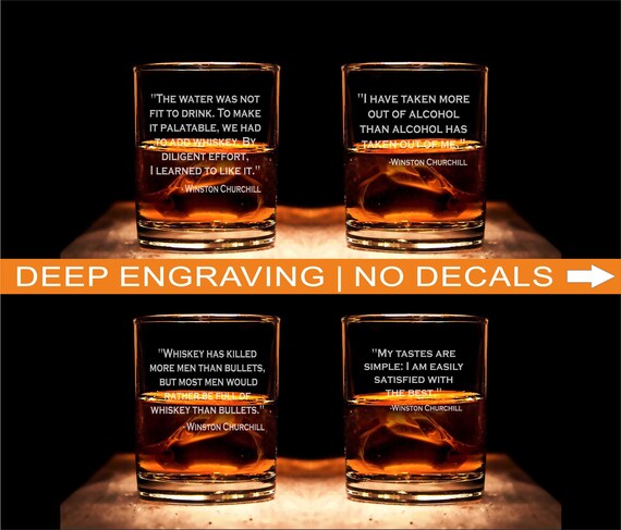 Set 4 Winston Churchill Zitate Set Gravur Whiskeygläser Etsy