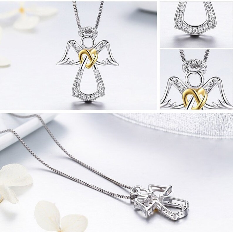 My Guardian Angel Sterling Silver Necklace With Adjustable Etsy UK