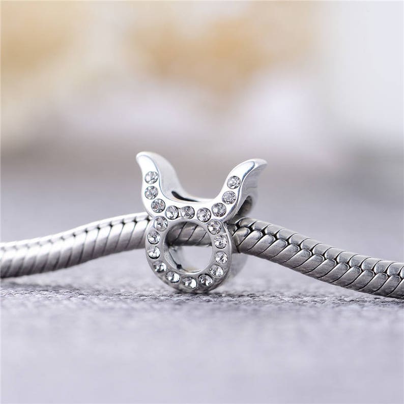 Taurus Zodiac Star Sign Charm for Bracelet Silver Jewellery Etsy