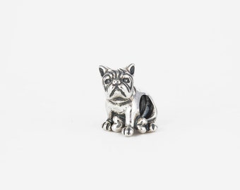 French Bulldog Charm - Silver Jewellery Bead, Animal Charms for Bracelet - French Bulldog Gift Charm - Puppy Dog Charm - Charm Bracelet