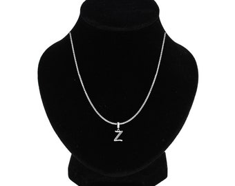 Letter Z Necklace - Personalized Jewelry Gift for Her - Silver Letter Z Initial Necklace Jewelry