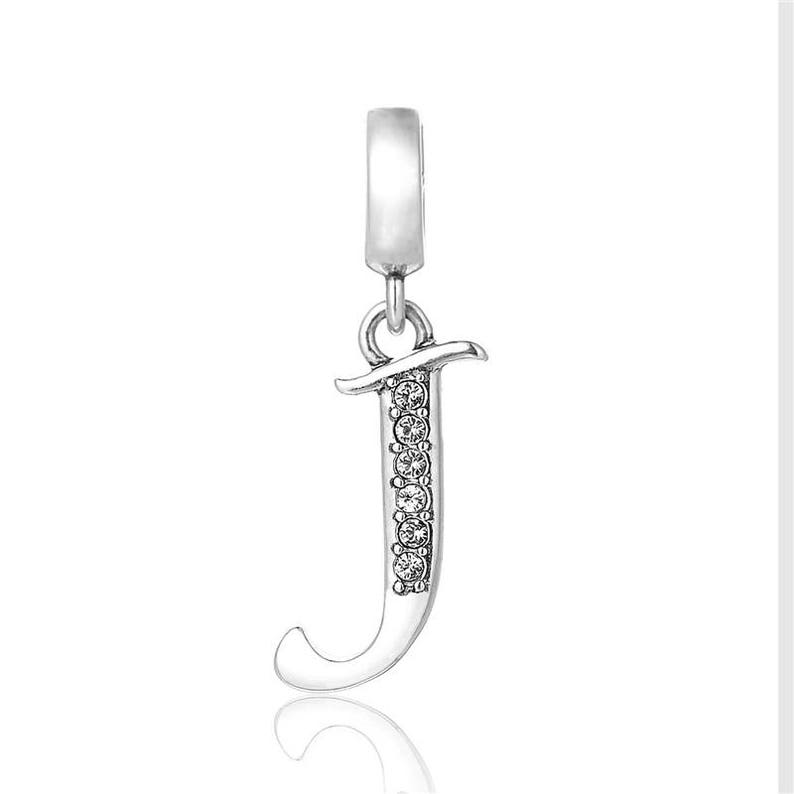 Initial J Pendant Charm for Bracelet or Necklace Etsy UK