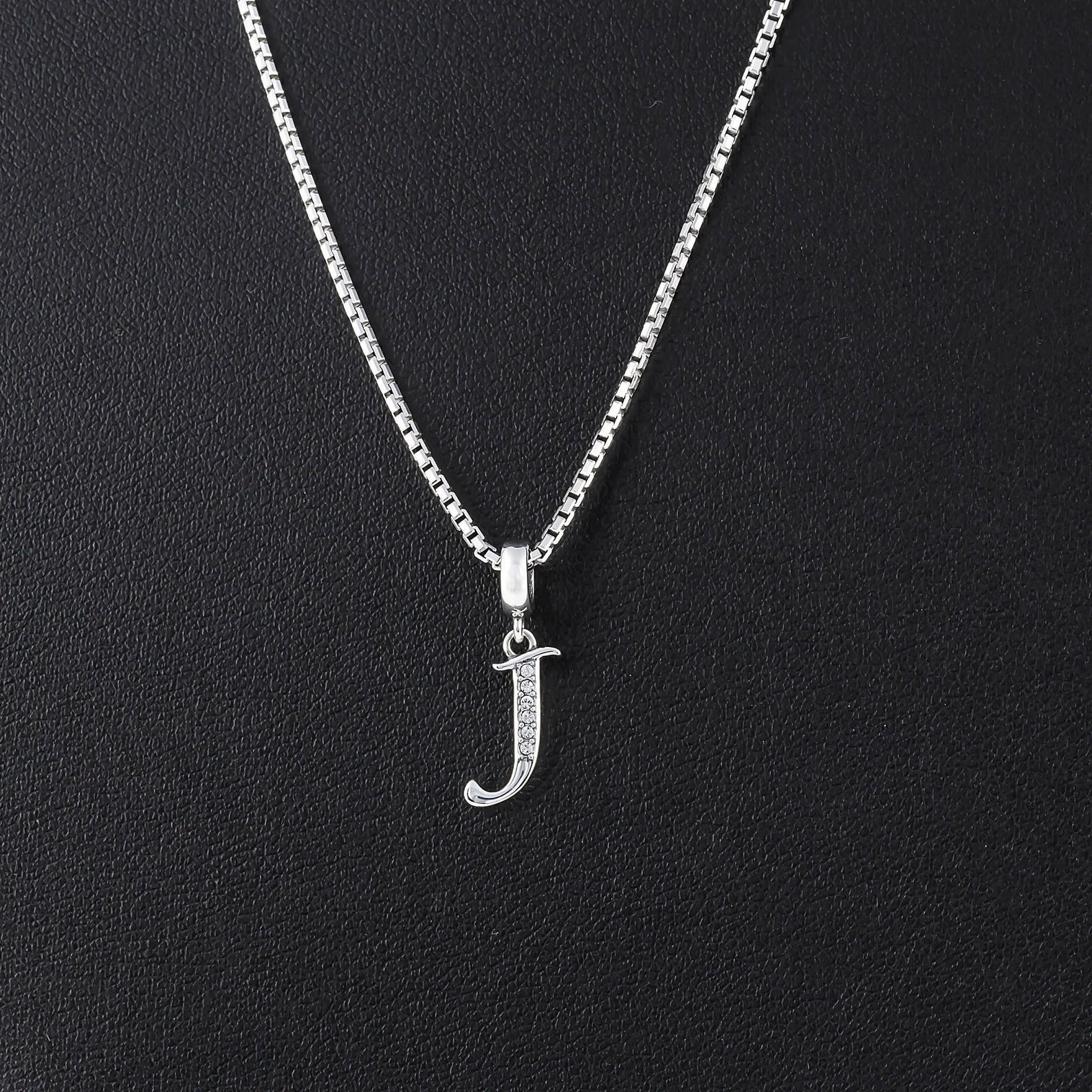 Letter J Necklace Personalised Gift for Her Silver J Etsy UK