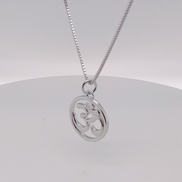 Divine Harmony: Sterling Silver Om Necklace - Spiritual Yoga Jewelry - Perfect Gift for Her