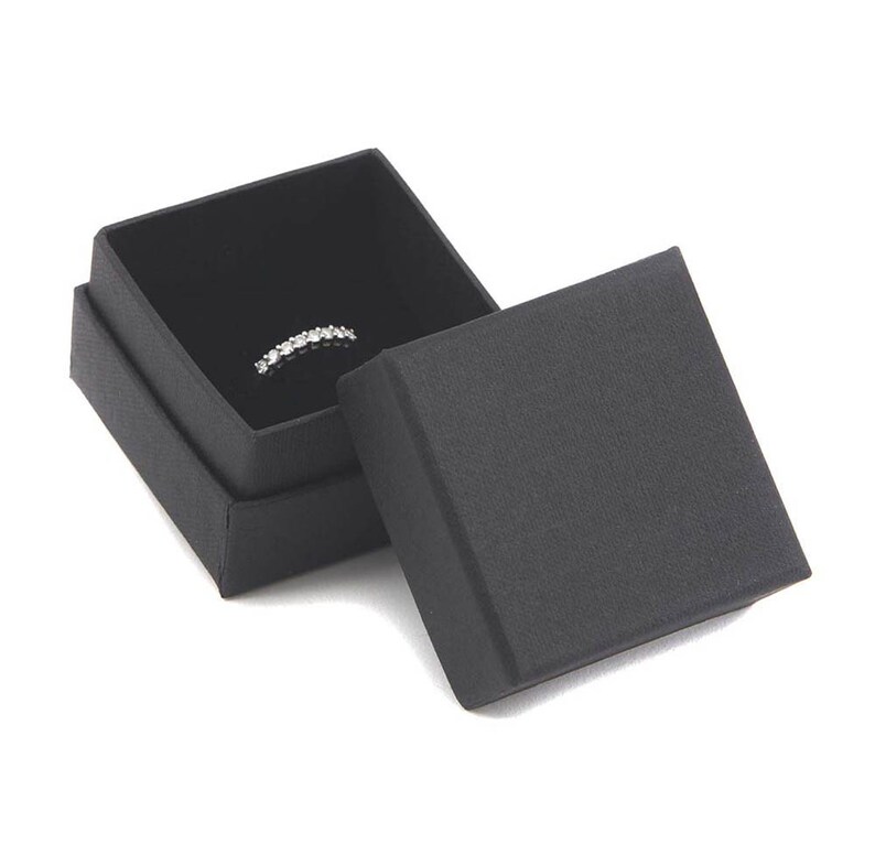 12 Black Luxury Paper Ring Boxes