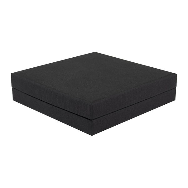 Black Jewellery Gift Box with Lid for Bracelet/Bangle - Eco Friendly Paper-89x89x22mm - Suitable Large Letter Postage