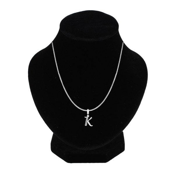 Letter K ketting - gepersonaliseerde sieraden cadeau voor haar - zilveren letter K initiële ketting sieraden