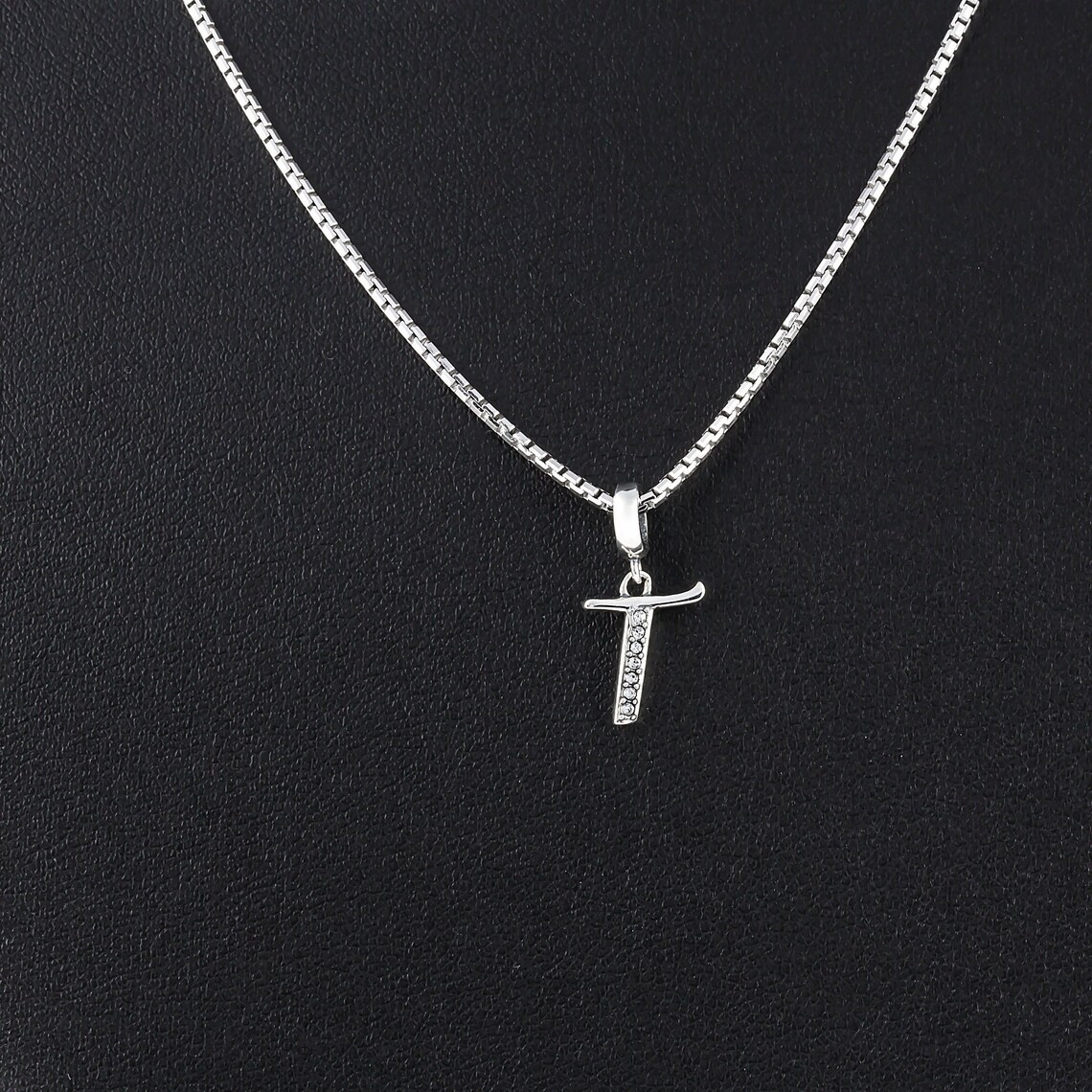 Letter T Necklace Personalized Jewelry Gift for Her Silver Etsy UK