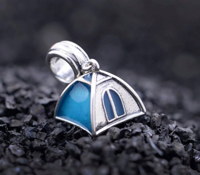 Camping Tent Dangling Charm for Bracelet Delicate Silver Etsy