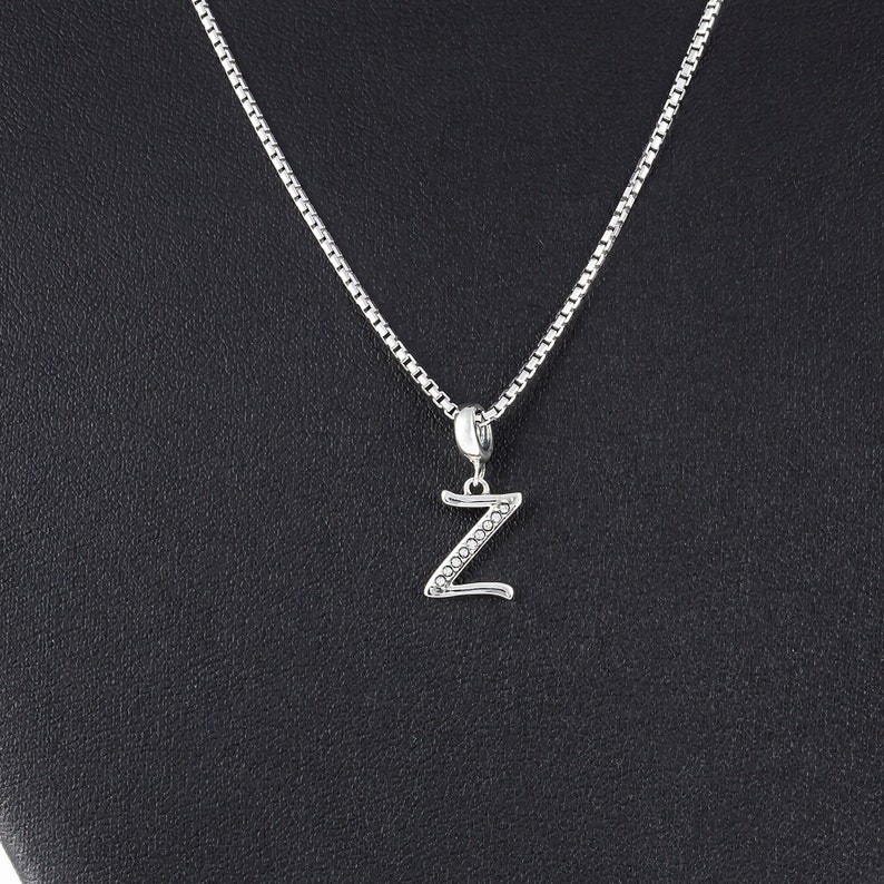 Letter Z Necklace Personalized Jewelry Gift for Her Silver Etsy