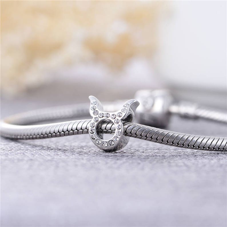 Taurus Zodiac Star Sign Charm for Bracelet Silver Jewellery Etsy