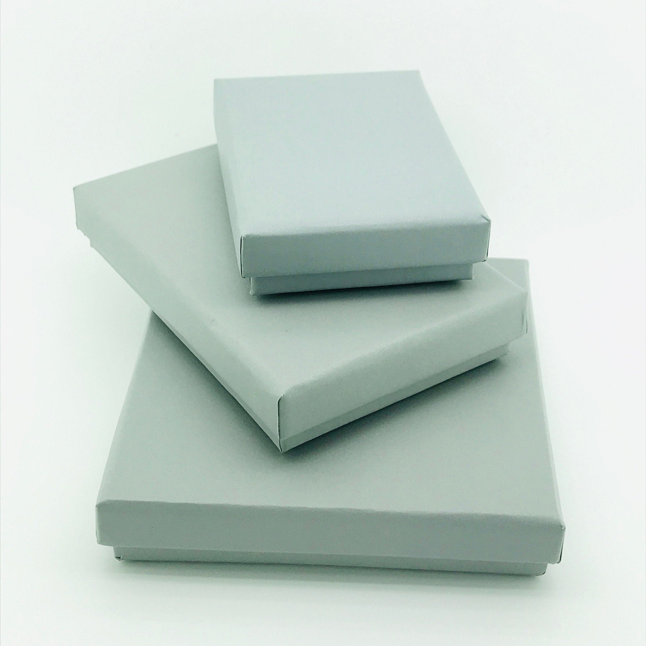 Kraft Jewelry Boxes With Lid 24 or 48 Grey Gift Box for Etsy