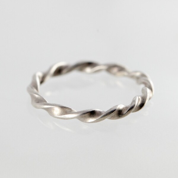 Modern, twisted Ribbon ring / stack ring