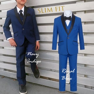 Royal blue tuxedo for boys top