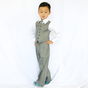 Toddler to Preteen Light Linen 4pc Summer Vest Set Gray - Etsy