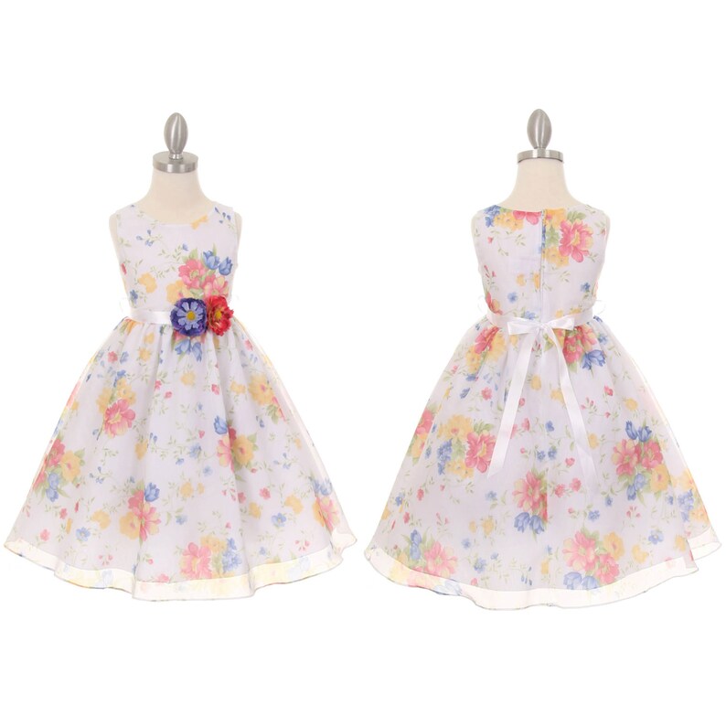 Party Organza Confetti Flower Dress Special Occasion Wedding Flower Girl