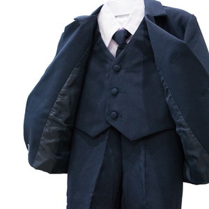 Baby to Teen Boy 5-Piece Suit in Regular and Taller Sizes, Black, Navy, Gray, Baptism, Wedding Ring Bearer, Confirmation, Prom, 15% Sales image 8