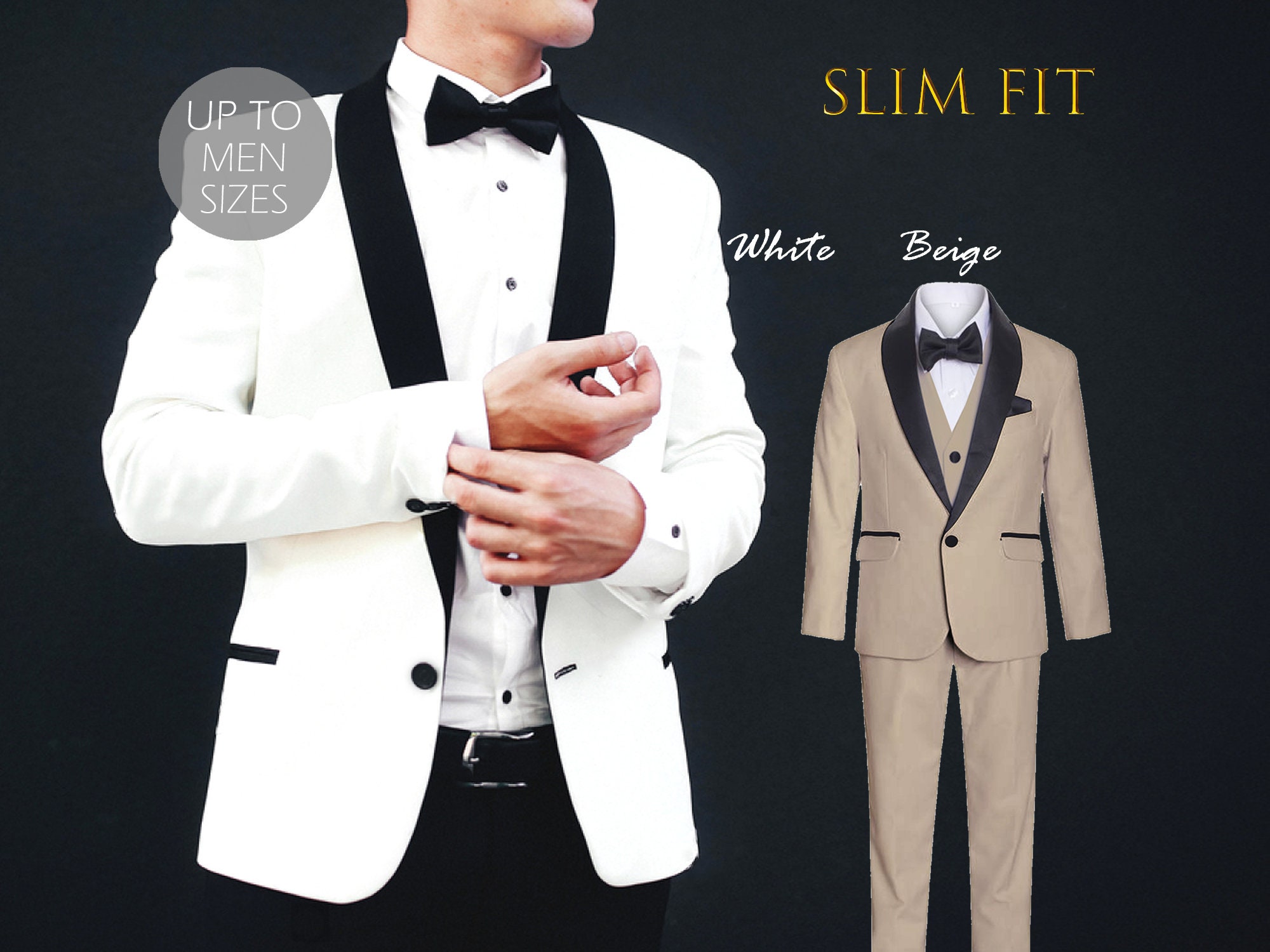 Premium Mens 2-Piece Wedding Dress Tuxedo Slim Fit Dinner Blazer Jacket & Pants Premium Mens 2-Piece Wedding Dress Tuxedo Slim Fit Dinner Blazer Jacket & Pants