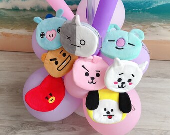 BTS Characters Keychain Plush Coin Purse Pouch, Cute Gift Fandom Fans Concerts, 40% Sales