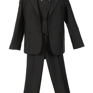 Baby to Teen Boy 5-piece Regular Suit Black Navy Platinum - Etsy