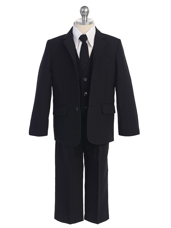 5pc Party Formal Wedding Christening Baby Boy Kids Teen Notch Lapel Cummerbund Black or White Suit Tuxedo Set Sm-20 5pc Party Formal Wedding Christening Baby Boy Kids Teen Notch Lapel Cummerbund Black or White Suit Tuxedo Set Sm-20