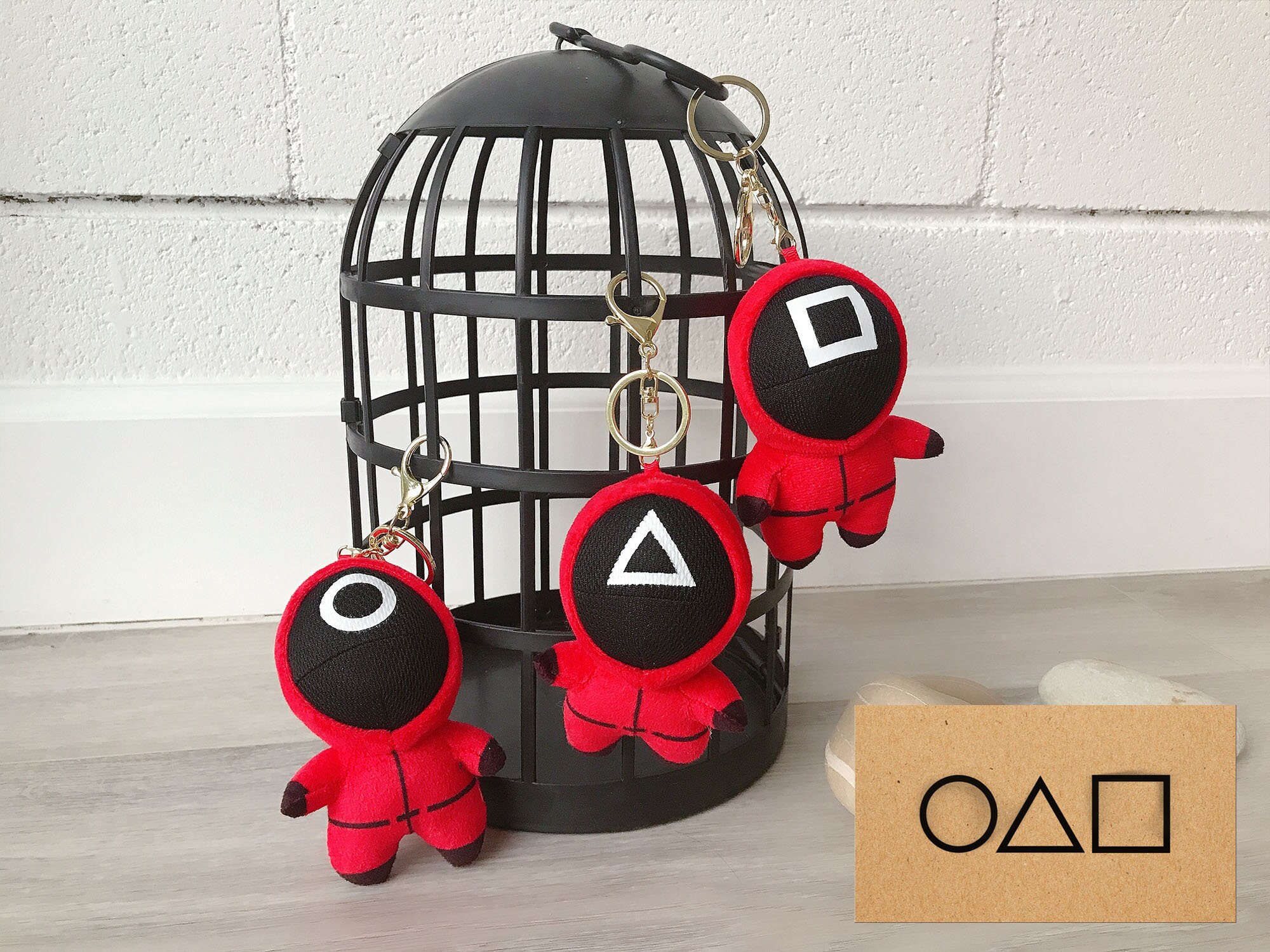 Squid Game Guard Inspired Plush Keychain Circle Triangle - Etsy