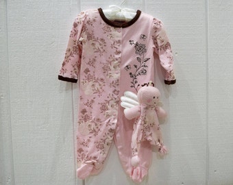 Baby Sleep and Play Pink Footed Pajamas with Matching Plush 2 Piece Set, 40% SALES