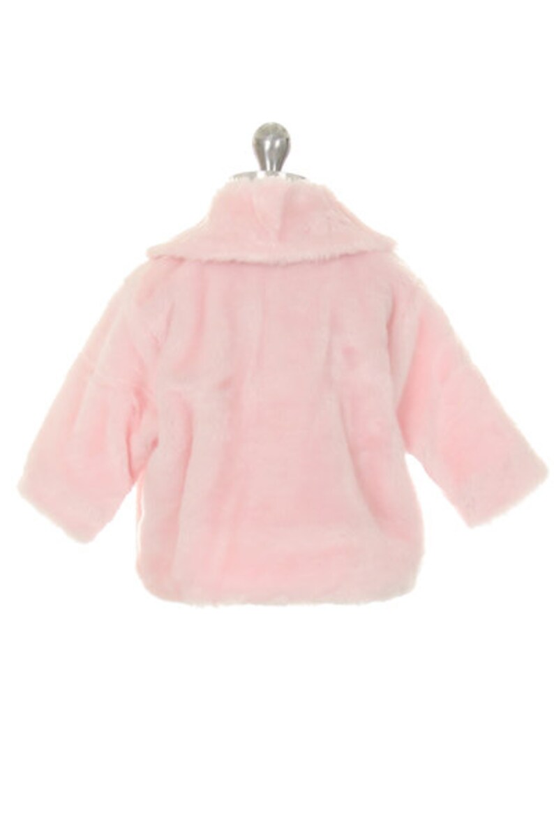 Pink White Ivory 1-5 Toddler to Girl Cute Faux Fur Bolero Coat Jacket with Pompom Beret Hat
