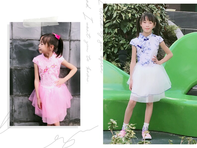 New Girls Chinese Cheongsam Size 2T Baby Girls Adorable Dress Pink Red Blue Gold