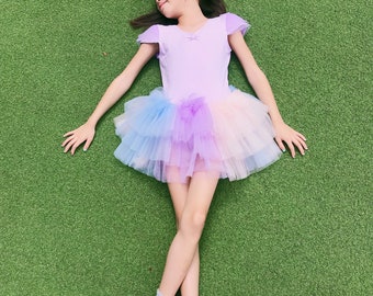 Kleines Mädchen Wunderliche Fliederfarbene Ballett Tutu Kleid, 3 Farbe Bögen Blau Lila Blush, Ostern Party Pageant Besondere Anlässe 20% UMSATZ