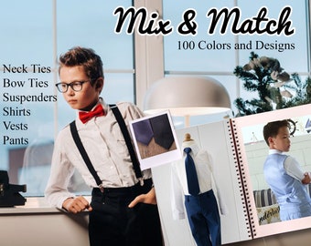 Mix and Match Colors Baby to Boys Suit, Vests, Dress Pants, Shirt, Tie, Bowtie, Suspender