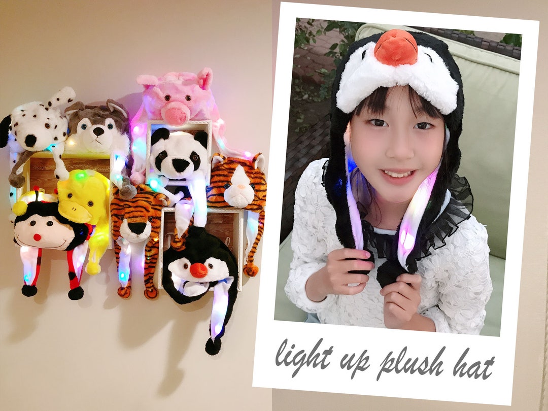 Light up Plush Animal Hat With Ear Flaps Children Boy Girl Etsy