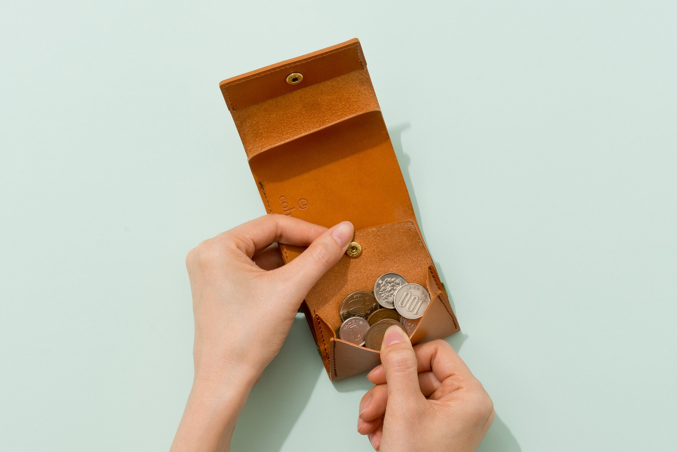 Leather Minimum Wallet / Card Size / Compact Small Slim Etsy