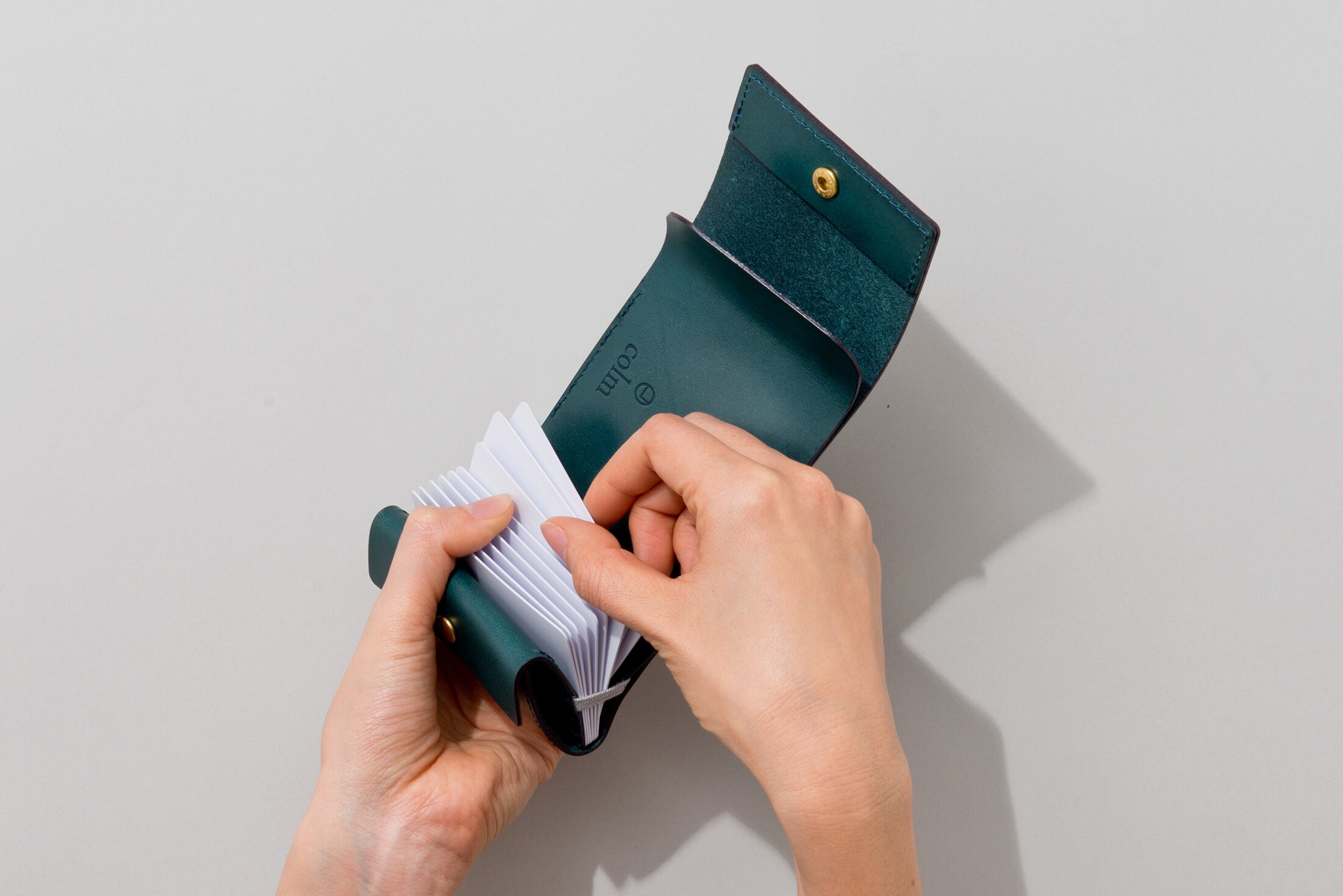 Leather Minimum Wallet / Card Size / Compact Small Slim Etsy