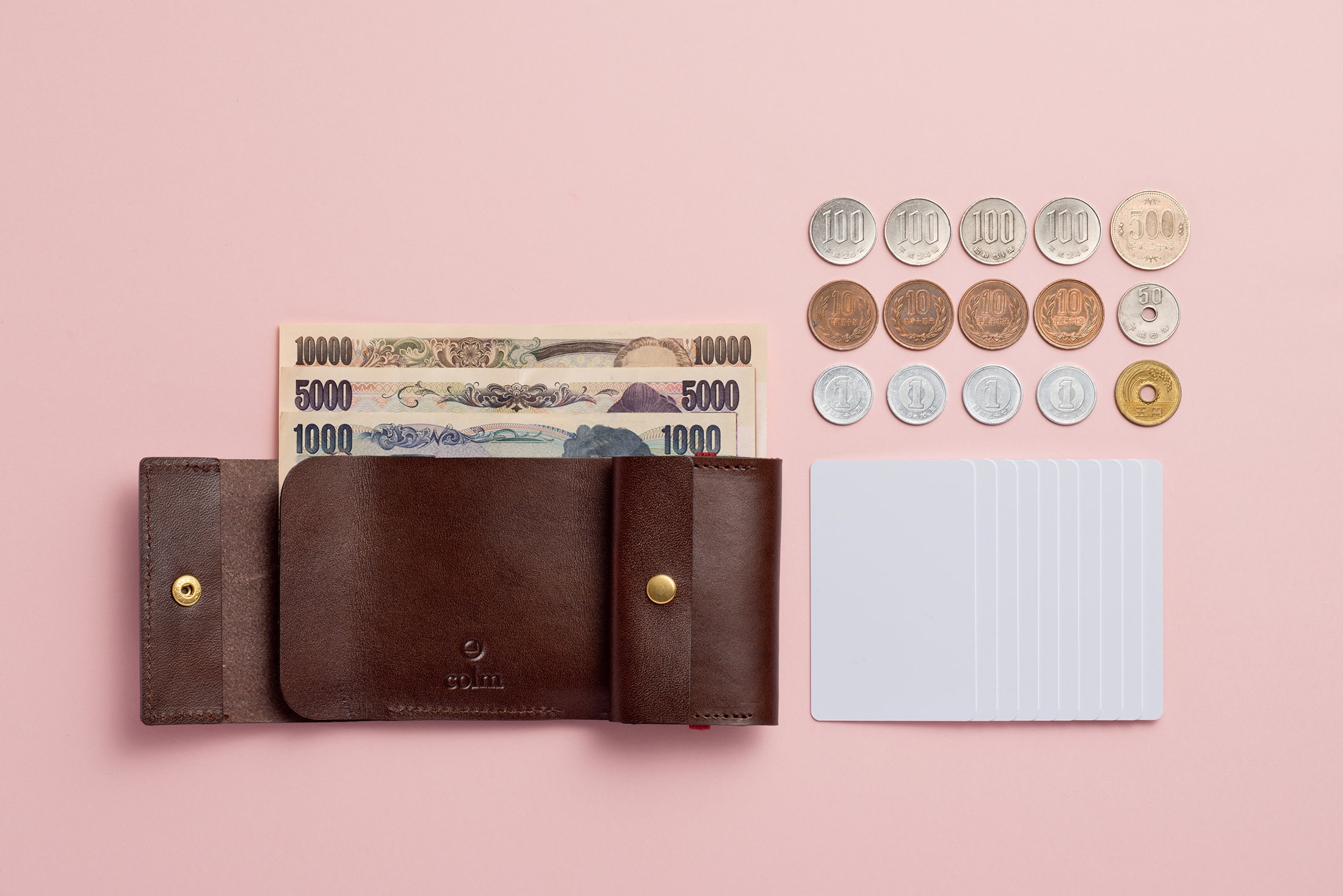 Leather minimum wallet / card size / compact small slim Etsy