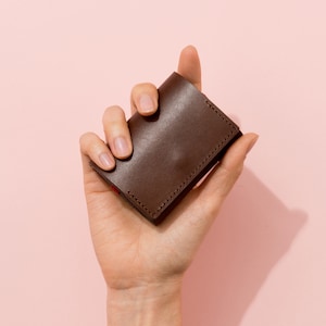 Leather minimum wallet / card size / compact small slim