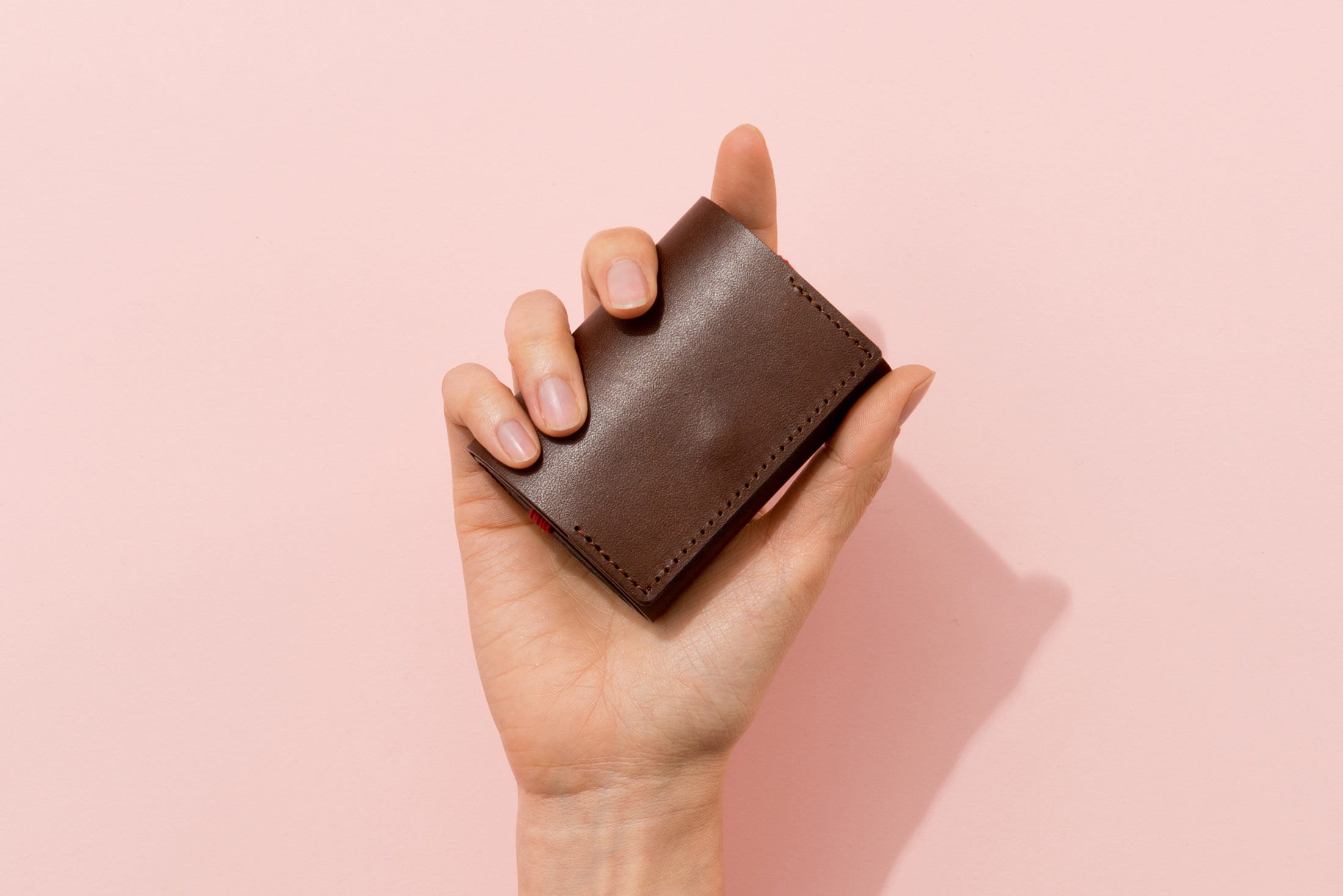 Leather minimum wallet / card size / compact small slim Etsy