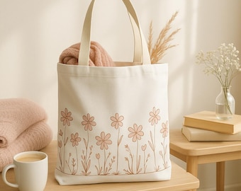 Floral Cross Tote Bag: Elegant Christian Gift, Eco-Friendly Polyester