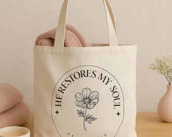 Floral Church Bible Studies Tote Bag: Faith Verse Gift