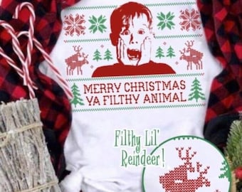 Home Alone &quot;Ya Filthy Animal&quot; w/ Naughty Reindeer:) .PNG Instant Download.