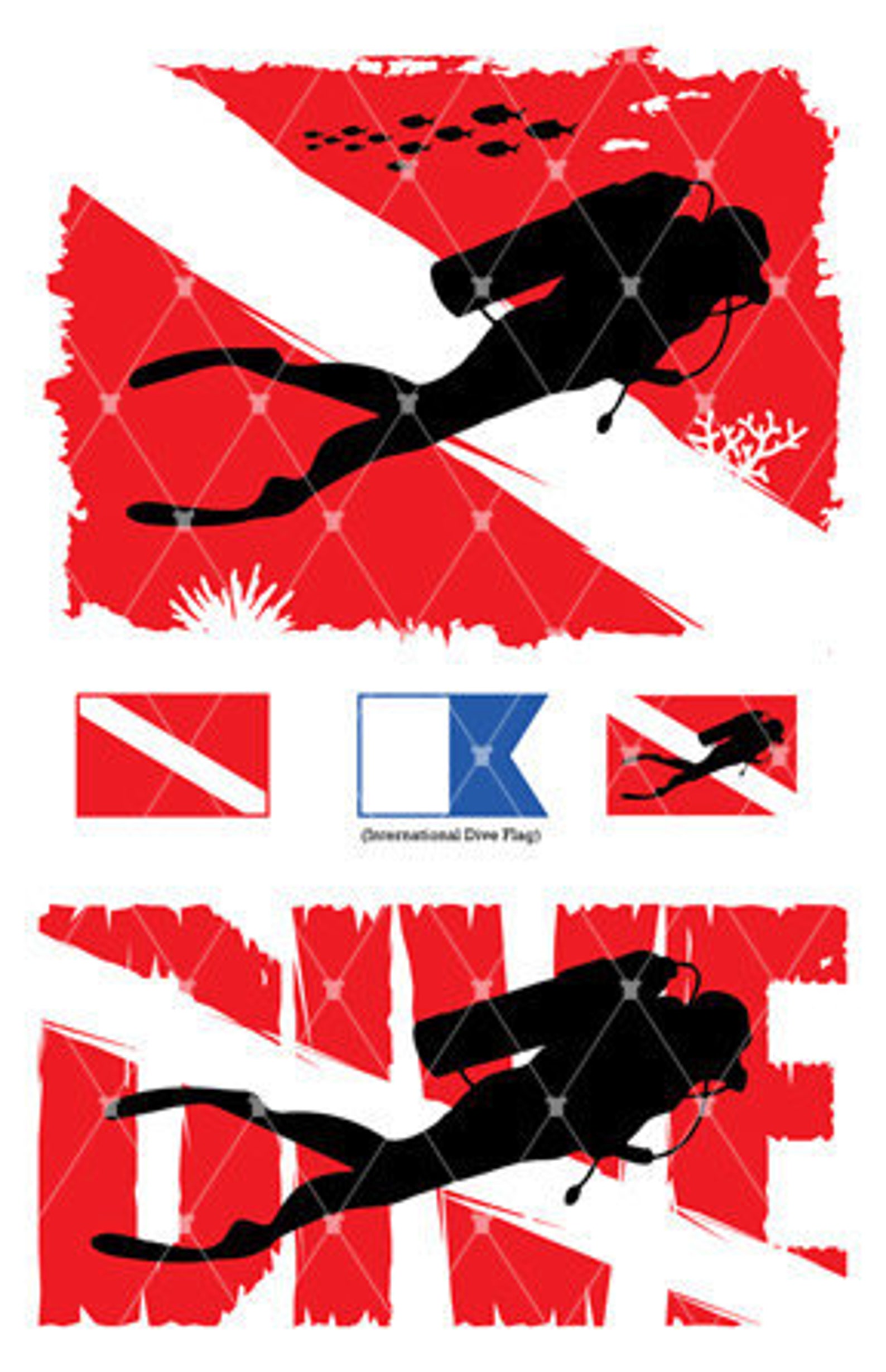 Diver Down Flag/diver Decal/shirt/mug Design Package Cuttable Etsy