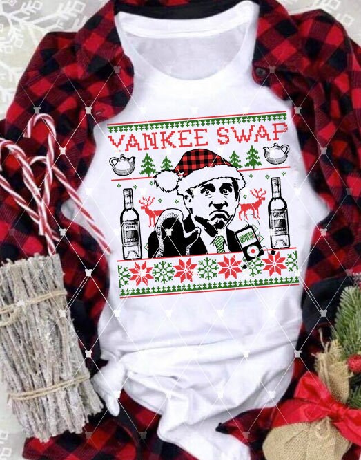 The Office Christmas, Michael Scott Yankee Swap digital file PNG Instant Download Full-color perfect for sublimation print, DIY ugly sweater