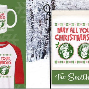 May All Your Christmases BEA WHITE (non-cuttable) Golden Girls Christmas sublimation file w/ BONUS: Cuttable Old Red Truck, Téléchargement instantané