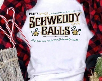 Schweddy Balls, SNL, Saturday Night Live Christmas w/ BONUS: Wooden Plaque art & One-color Cuttable .SVG version, .Png .Svg cut files